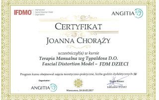 Joanna Chorąży - Certyfikat FDM Dzieci