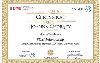 Joanna Chorąży - Certyfikat FDM podstawowy intensywny