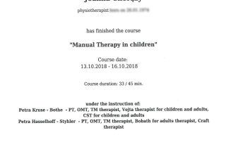Joanna Chorąży - Certyfikat terapia Manualna